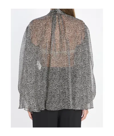 Dolce & Gabbana Dolce&gabbana Women Silk Chiffon Blouse In Gray