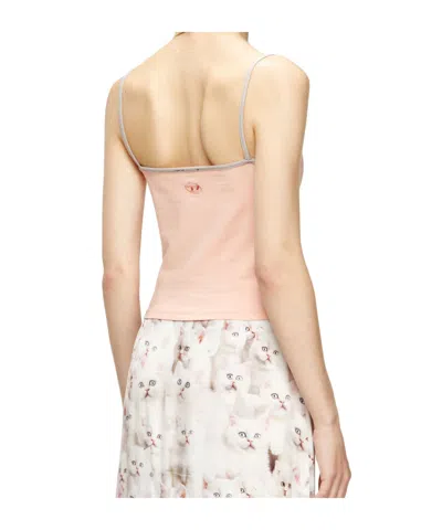 Diesel Cotton Top With Thin Straps In Pink