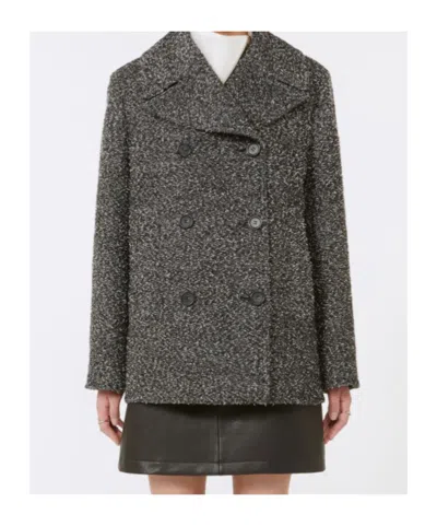 Sportmax Olaf Double Breast Wool Blend Short Coat In Gray
