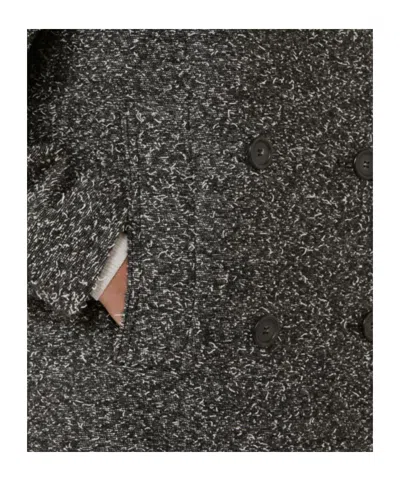 Sportmax Olaf Double Breast Wool Blend Short Coat In Gray