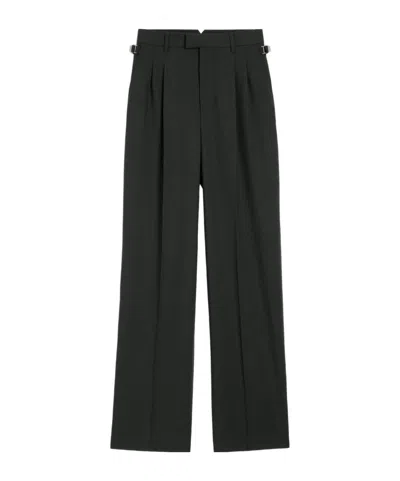 Ami Alexandre Mattiussi High-waist Tailored Suit Pants With Wide-leg Silhouette In Black