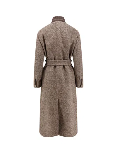 Brunello Cucinelli Wool Blend Padded Coat In Gray