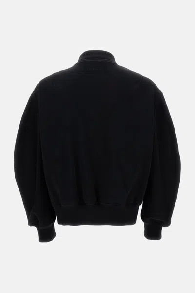 Givenchy Bomber Jacket With Leather Panels And Wool Sleeves In Black