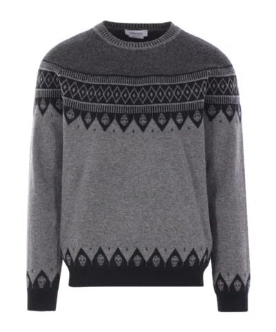 Alexander Mcqueen Mcqueen 'skull' Sweater In Gray