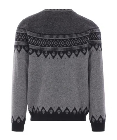Alexander Mcqueen Mcqueen 'skull' Sweater In Gray