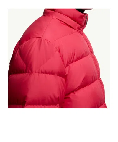 Moncler Hooded Padded Jacket Side Pockets In Red