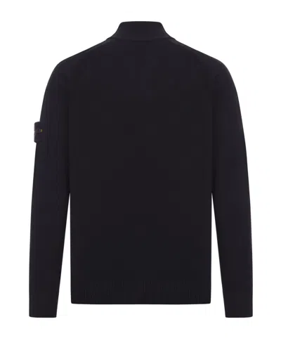 Stone Island Black Compass-badge Sweatshirt In Black