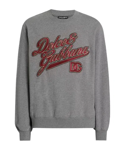 Dolce & Gabbana Jersey With Embroidery In Gray