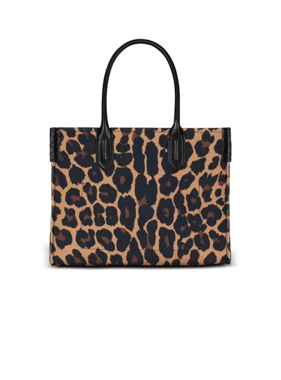 Balmain B-army Shopper Shoulder Bag In Leopard-print Canvas In Multi