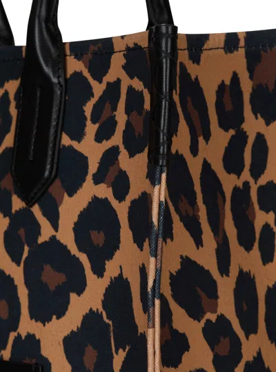 Balmain B-army Shopper Shoulder Bag In Leopard-print Canvas In Multi