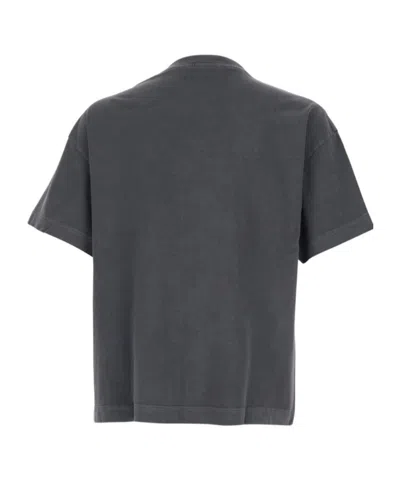 Palm Angels Neck Logo Regular T-shirt In Gray