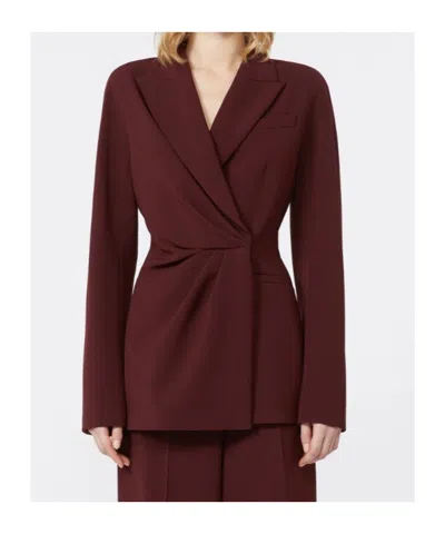 Max Mara Tailored Jacket Notched Lapels In Brown
