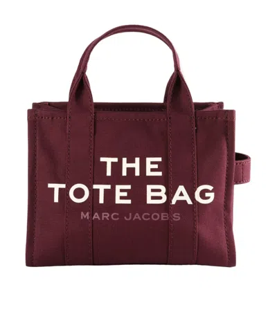Marc Jacobs Borsa A Mano The Canvas Small Tote Bag Dark Plum In Red