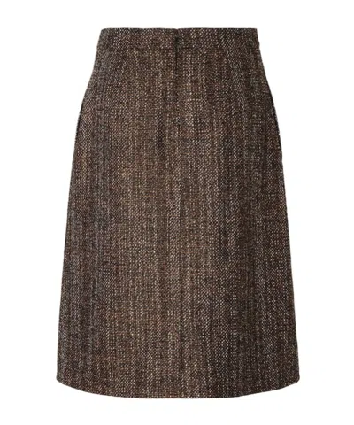 Fendi Rust Wool And Alpaca Skirt In Brown
