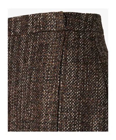 Fendi Rust Wool And Alpaca Skirt In Brown