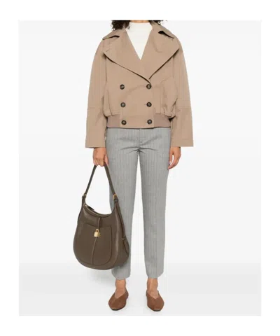 Twinset Twin-set Pinstripe Tailored Trousers In Gray