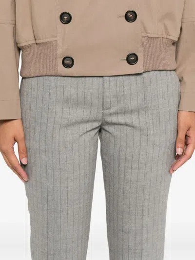 Twinset Twin-set Pinstripe Tailored Trousers In Gray