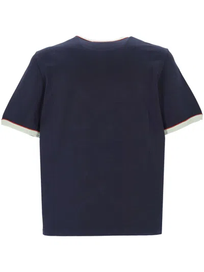 Jacquemus Contrast Trim Crew Neck Short Sleeve T-shirt In Blue