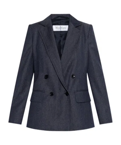 Max Mara Woman Blazer Blue Size 10 Virgin Wool In Blue