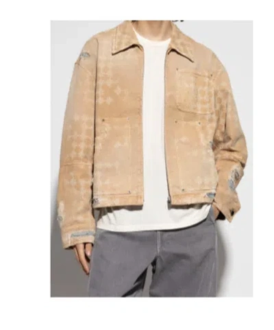Amiri Distressed Printed Jacket In Brown