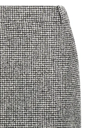 Ermanno Scervino Houndstooth Sheath Longuette Skirt With Back Split In Gray