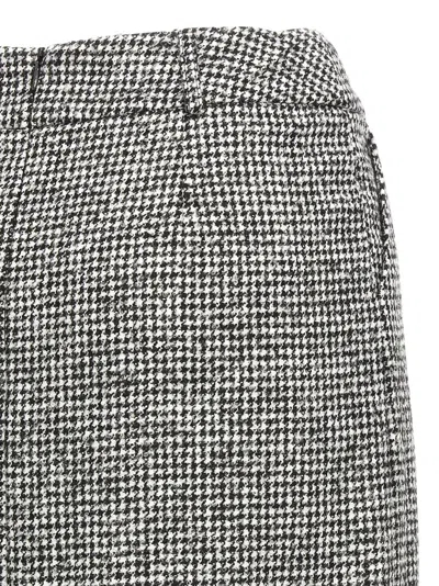 Ermanno Scervino Houndstooth Sheath Longuette Skirt With Back Split In Gray