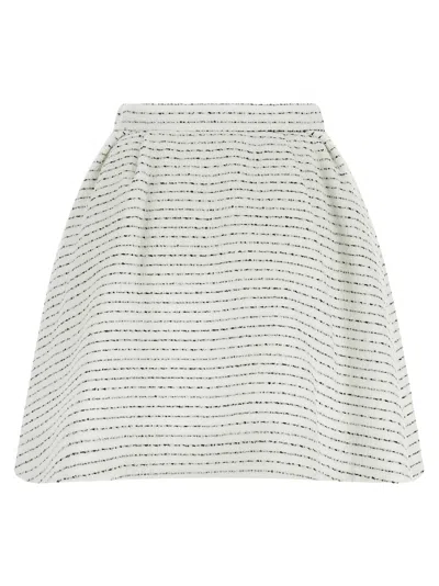 Alessandra Rich Tweed Skirt With A-line Silhouette And High Waist In Multi