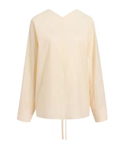 Khaite Durion Open-back Satin Top In White