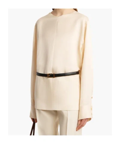 Khaite Durion Open-back Satin Top In White