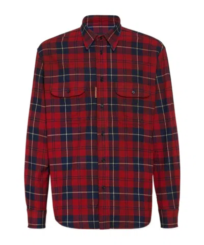 Dsquared2 Vintage Button-down Shirt Elbow Patches In Burgundy