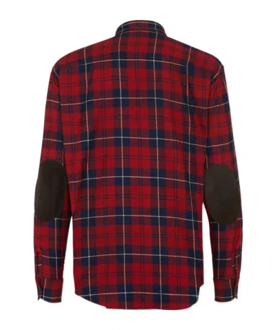 Dsquared2 Vintage Button-down Shirt Elbow Patches In Burgundy