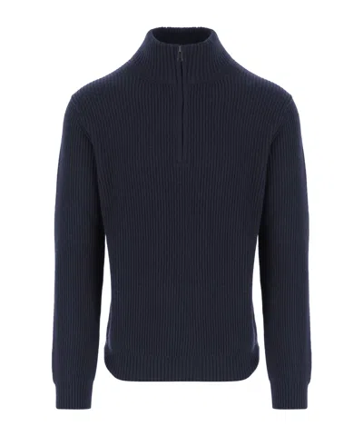 Woolrich Men Blue Wool Blend Pullover, Xxl Luxury Sweaters & Knitwear For Men Darveys In Blue
