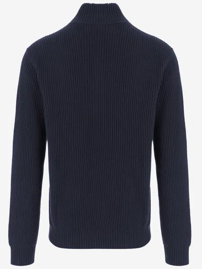 Woolrich Men Blue Wool Blend Pullover, Xxl Luxury Sweaters & Knitwear For Men Darveys In Blue