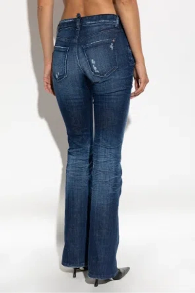 Dsquared2 Distressed Flared Jeans In Blue
