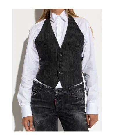 Dsquared2 Bianca Waistcoat In Black