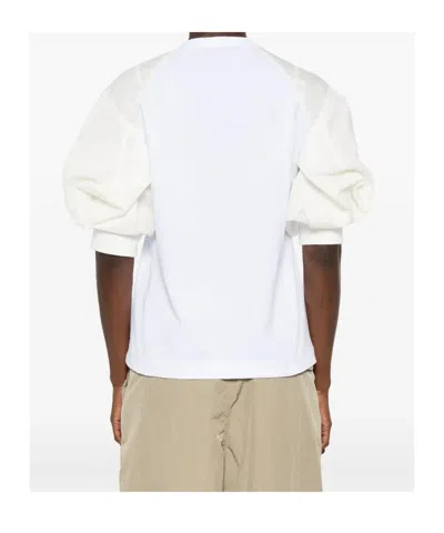Sacai Cotton T-shirt With Balloon Sleeve In Multi