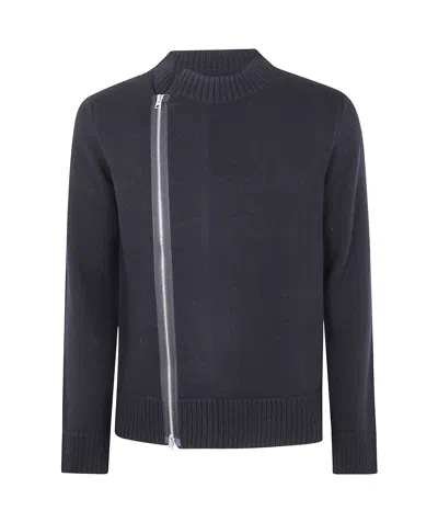 Sacai Knit Blouson Clothing In Black