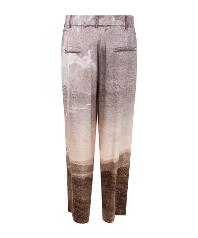 Pierre-louis Mascia Landscape-print Drawstring Trousers In Multi