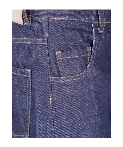 Uma Wang Belt Loop Jeans In Blue