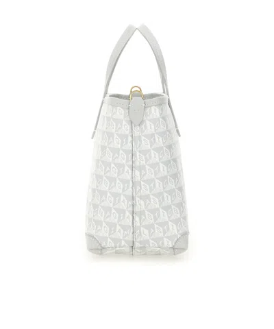 Anya Hindmarch Printed Canvas Xs I Am A Plastic Bag Handbag In White