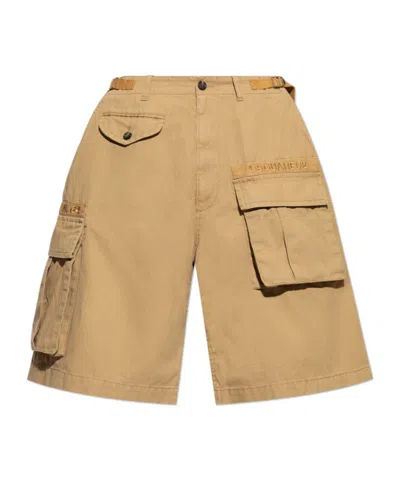 Dsquared2 Cargo-pocket Logo-plaque Shorts In Brown
