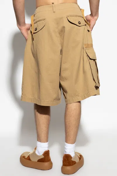Dsquared2 Cargo-pocket Logo-plaque Shorts In Brown