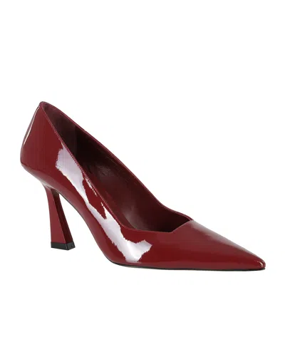 Stuart Weitzman Pointed Toe Patent Finish High Heel In Red