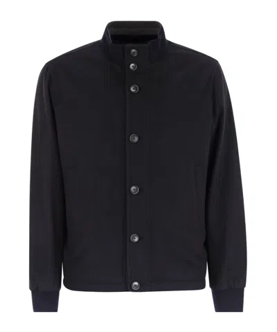 Herno Water-repellent Silk-cashmere Hybrid Jacket In Black