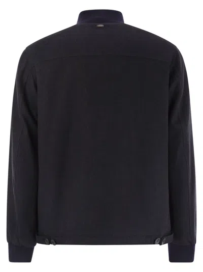 Herno Water-repellent Silk-cashmere Hybrid Jacket In Black