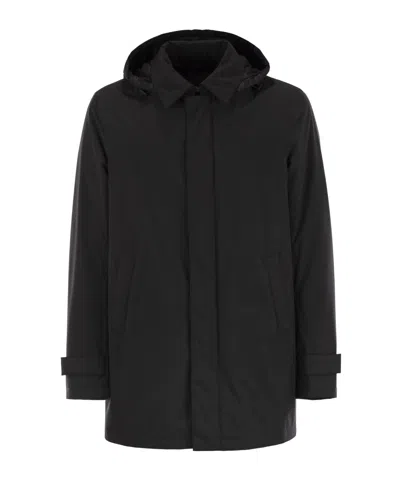 Herno Men's Padded Jacket With Detachable Hood In Black