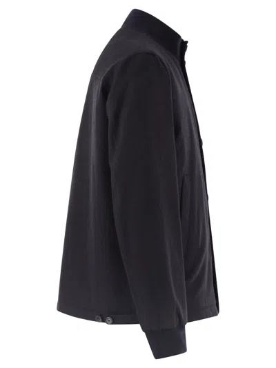 Herno Water-repellent Silk-cashmere Hybrid Jacket In Black