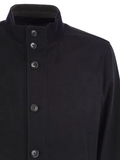 Herno Water-repellent Silk-cashmere Hybrid Jacket In Black