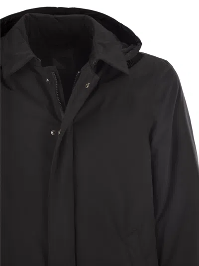 Herno Men's Padded Jacket With Detachable Hood In Black