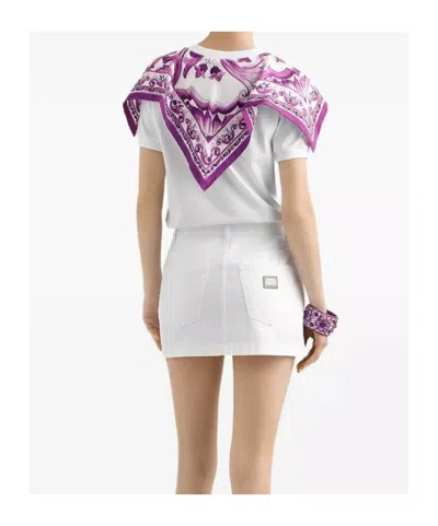 Dolce & Gabbana Cotton T-shirt With Scarf-style Inserts In White